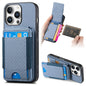 Carbon Fiber Vertical Flip Wallet Stand Phone Case