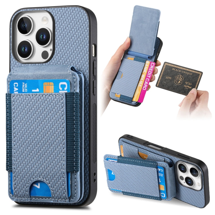 Carbon Fiber Vertical Flip Wallet Stand Phone Case