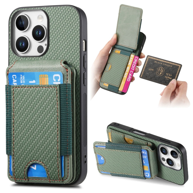 Carbon Fiber Vertical Flip Wallet Stand Phone Case
