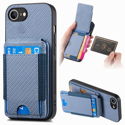 Carbon Fiber Vertical Flip Wallet Stand Phone Case