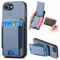 Carbon Fiber Vertical Flip Wallet Stand Phone Case