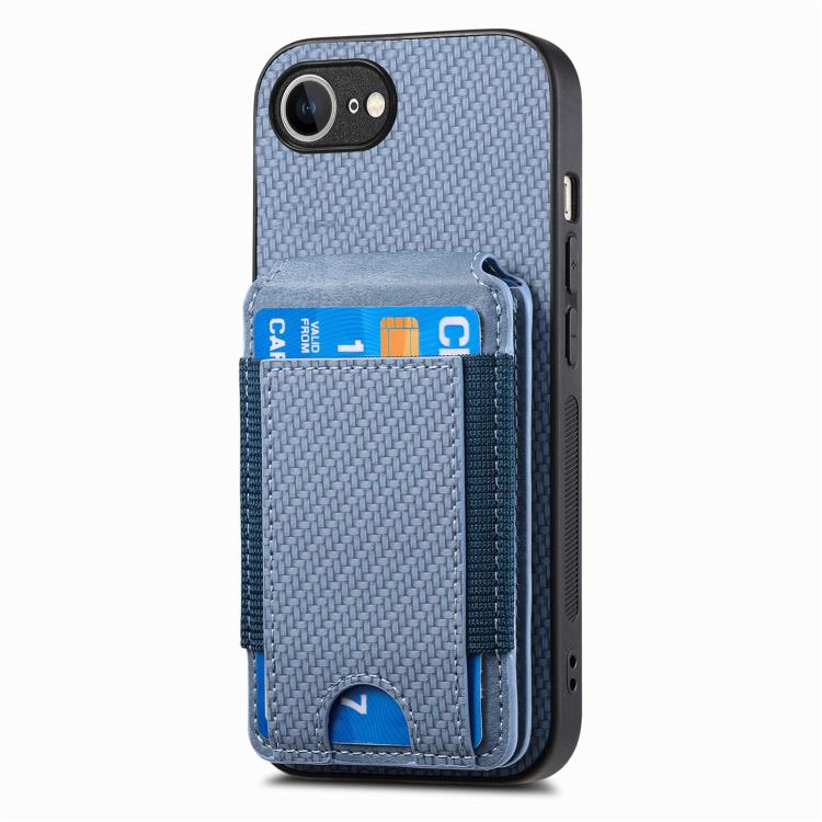 Carbon Fiber Vertical Flip Wallet Stand Phone Case