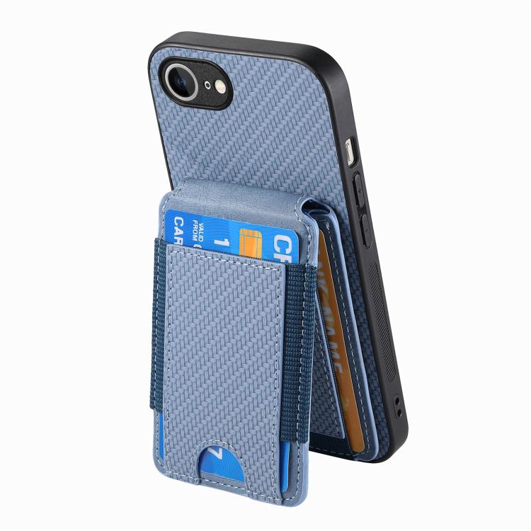 Carbon Fiber Vertical Flip Wallet Stand Phone Case