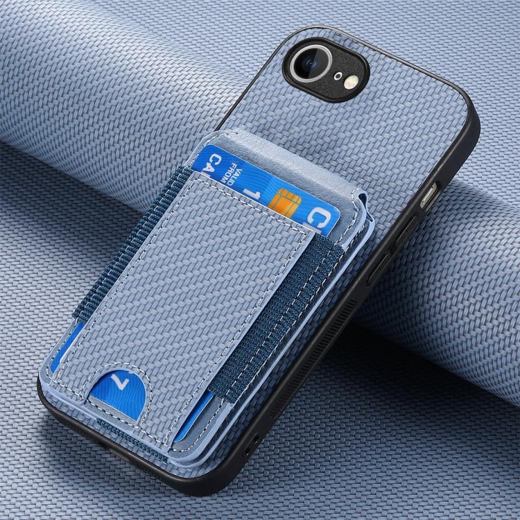 Carbon Fiber Vertical Flip Wallet Stand Phone Case