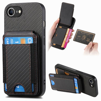 Carbon Fiber Vertical Flip Wallet Stand Phone Case, For iPhone 18 Pro / 17 Pro, For iPhone 18 Pro Max / 17 Pro Max, For iPhone 17e / 16e, For iPhone 17
