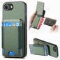 Carbon Fiber Vertical Flip Wallet Stand Phone Case