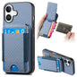 Carbon Fiber Vertical Flip Wallet Stand Phone Case