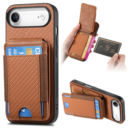 Carbon Fiber Vertical Flip Wallet Stand Phone Case