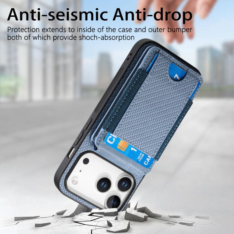 Carbon Fiber Vertical Flip Wallet Stand Phone Case, For iPhone 18 Pro / 17 Pro, For iPhone 18 Pro Max / 17 Pro Max, For iPhone 17e / 16e, For iPhone 17