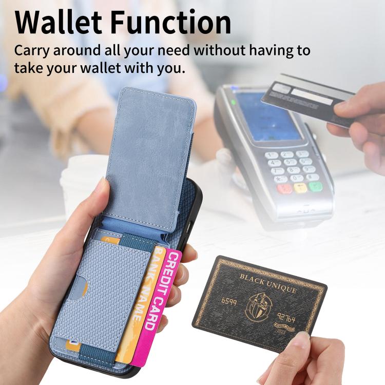 Carbon Fiber Vertical Flip Wallet Stand Phone Case, For iPhone 18 Pro / 17 Pro, For iPhone 18 Pro Max / 17 Pro Max, For iPhone 17e / 16e, For iPhone 17