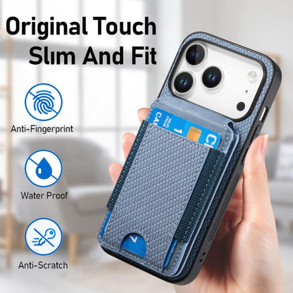 Carbon Fiber Vertical Flip Wallet Stand Phone Case, For iPhone 18 Pro / 17 Pro, For iPhone 18 Pro Max / 17 Pro Max, For iPhone 17e / 16e, For iPhone 17