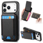 Carbon Fiber Vertical Flip Wallet Stand Phone Case