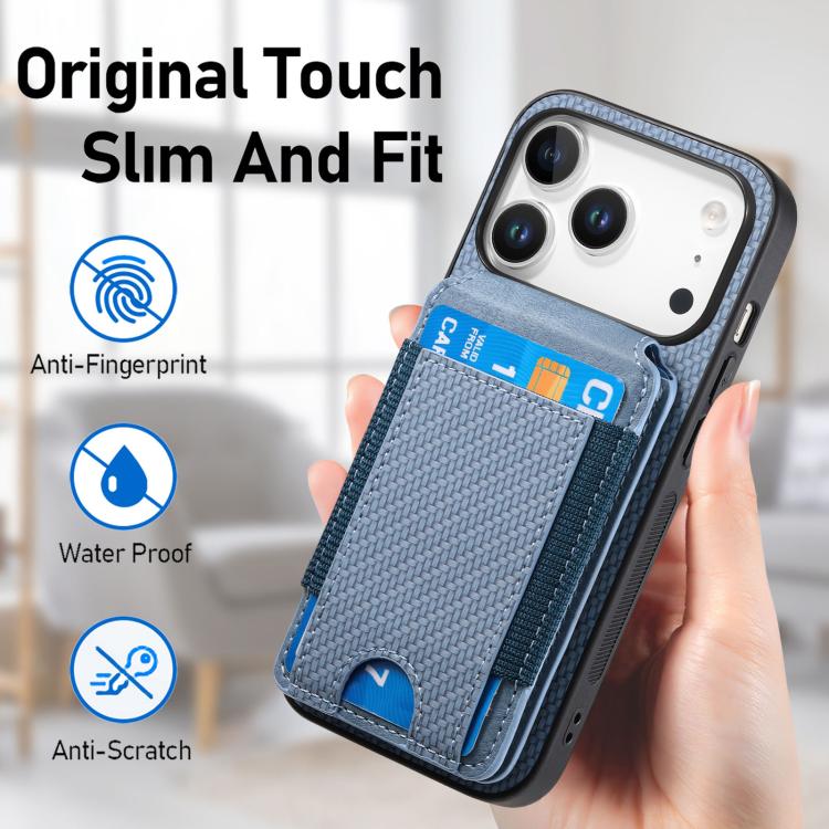 Carbon Fiber Vertical Flip Wallet Stand Phone Case