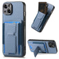 Carbon Fiber Fold Stand Elastic Card Bag Phone Case