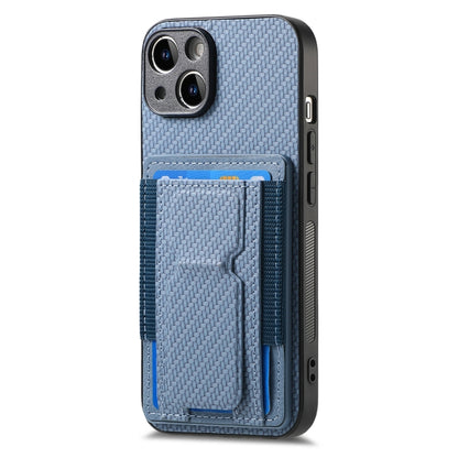 Carbon Fiber Fold Stand Elastic Card Bag Phone Case, For iPhone XR, For iPhone XS Max, For iPhone 7 Plus / 8 Plus, For iPhone 6 Plus / 6s Plus