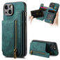 Retro Leather Zipper Wallet Back Phone Case