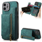 Retro Leather Zipper Wallet Back Phone Case