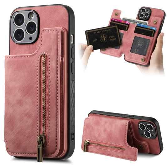 Retro Leather Zipper Wallet Back Phone Case
