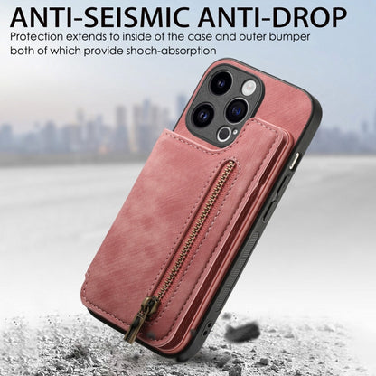 Retro Leather Zipper Wallet Back Phone Case