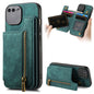 Retro Leather Zipper Wallet Back Phone Case