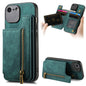 Retro Leather Zipper Wallet Back Phone Case