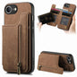 Retro Leather Zipper Wallet Back Phone Case, For iPhone 16e, For iPhone 16 Pro Max, For iPhone 16 Pro, For iPhone 16 Plus