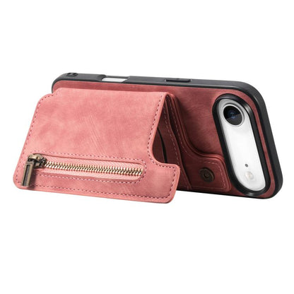 Retro Leather Zipper Wallet Back Phone Case, For iPhone Air, For iPhone 16 Pro Max, For iPhone 16 Pro, For iPhone 16 Plus