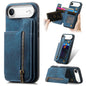 Retro Leather Zipper Wallet Back Phone Case, For iPhone Air, For iPhone 16 Pro Max, For iPhone 16 Pro, For iPhone 16 Plus