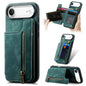 Retro Leather Zipper Wallet Back Phone Case, For iPhone Air, For iPhone 16 Pro Max, For iPhone 16 Pro, For iPhone 16 Plus