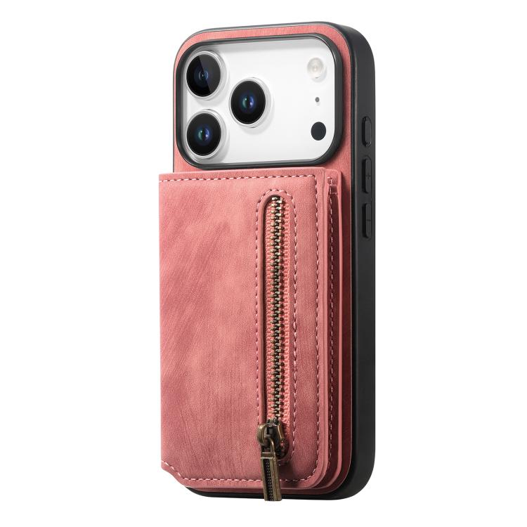 Retro Leather Zipper Wallet Back Phone Case