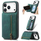 Retro Leather Zipper Wallet Back Phone Case
