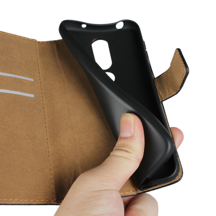 Leather Horizontal Flip Holster for Nokia X6 2018 ，with Magnetic Clasp and Bracket and Card Slot and Wallet