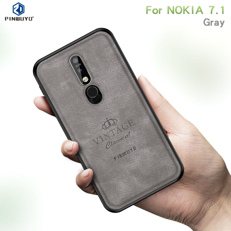 PINWUYO Shockproof Waterproof Full Coverage PC + TPU + Skin Protective Case for Nokia7.1 （2018）