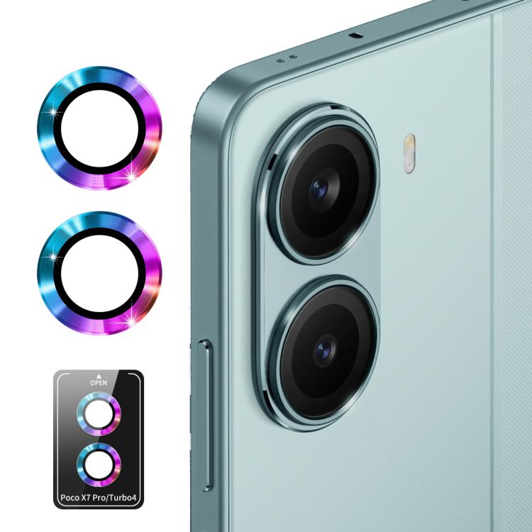 ENKAY Hat-Prince 9H Rear Camera Lens Aluminium Alloy Tempered Glass Film, For Xiaomi Poco F7 Pro / F7 Ultra, For Xiaomi Poco X7 Pro / Redmi Turbo 4, For Redmi K80 / K80 Pro, For Redmi 13 4G / 5G, For Xiaomi Poco X7