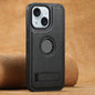 Suteni G2 Magsafe Oil Wax Leather Back Phone Case with Holder, For iPhone 16 Pro, For iPhone 16 Plus, For iPhone 16, For iPhone 15 Pro Max, For iPhone 15 Pro, For iPhone 15 Plus, For iPhone 15, For iPhone 14 Plus