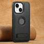Suteni G2 Magsafe Oil Wax Leather Back Phone Case with Holder, For iPhone 14, For iPhone 14 Pro, For iPhone 14 Pro Max, For iPhone 13 Pro Max, For iPhone 13 Pro, For iPhone 13, For iPhone 12, For iPhone 12 Pro Max