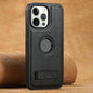 Suteni G2 Magsafe Oil Wax Leather Back Phone Case with Holder, For iPhone 14, For iPhone 14 Pro, For iPhone 14 Pro Max, For iPhone 13 Pro Max, For iPhone 13 Pro, For iPhone 13, For iPhone 12, For iPhone 12 Pro Max