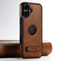 Suteni G2 Magsafe Oil Wax Leather Back Phone Case with Holder, For iPhone 16 Pro, For iPhone 16 Plus, For iPhone 16, For iPhone 15 Pro Max, For iPhone 15 Pro, For iPhone 15 Plus, For iPhone 15, For iPhone 14 Plus