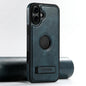 Suteni G2 Magsafe Oil Wax Leather Back Phone Case with Holder, For iPhone 16 Pro, For iPhone 16 Plus, For iPhone 16, For iPhone 15 Pro Max, For iPhone 15 Pro, For iPhone 15 Plus, For iPhone 15, For iPhone 14 Plus