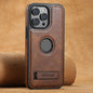Suteni G2 Magsafe Oil Wax Leather Back Phone Case with Holder, For iPhone 18, For iPhone 18 Pro, For iPhone 18 Pro Max, For iPhone 17 Pro Max, For iPhone 17 Pro, For iPhone 17, For iPhone Air, For iPhone 16 Pro Max