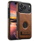 Suteni G2 Magsafe Oil Wax Leather Back Phone Case with Holder, For iPhone 18, For iPhone 18 Pro, For iPhone 18 Pro Max, For iPhone 17 Pro Max, For iPhone 17 Pro, For iPhone 17, For iPhone Air, For iPhone 16 Pro Max