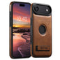 Suteni G2 Magsafe Oil Wax Leather Back Phone Case with Holder, For iPhone 18, For iPhone 18 Pro, For iPhone 18 Pro Max, For iPhone 17 Pro Max, For iPhone 17 Pro, For iPhone 17, For iPhone Air, For iPhone 16 Pro Max