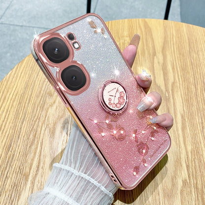 Gradient Glitter Immortal Flower Ring All-inclusive Phone Case, For vivo Y300 Pro, For vivo S19 Pro, For vivo S19, For vivo Y28 4G, For vivo X100 Ultra, For vivo Y03 4G Global, For vivo iQOO Neo9 Pro, For vivo iQOO Neo9
