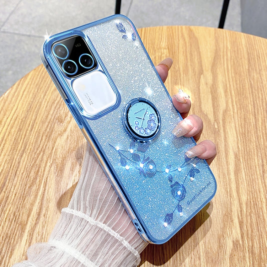 Gradient Glitter Immortal Flower Ring All-inclusive Phone Case, For vivo S18 Pro, For vivo S18E, For vivo S18, For vivo Y100i, For vivo Y78+