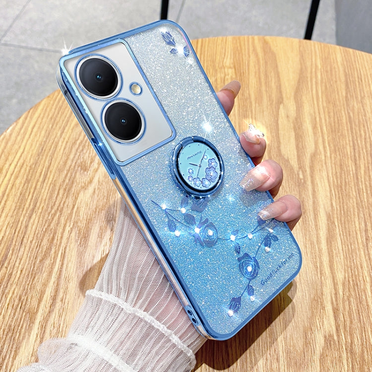 Gradient Glitter Immortal Flower Ring All-inclusive Phone Case, For vivo S18 Pro, For vivo S18E, For vivo S18, For vivo Y100i, For vivo Y78+