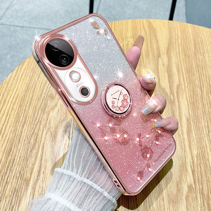 Gradient Glitter Immortal Flower Ring All-inclusive Phone Case, For vivo Y300 Pro, For vivo S19 Pro, For vivo S19, For vivo Y28 4G, For vivo X100 Ultra, For vivo Y03 4G Global, For vivo iQOO Neo9 Pro, For vivo iQOO Neo9