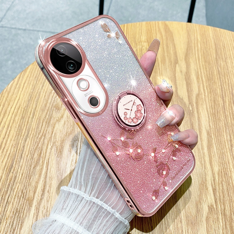 Gradient Glitter Immortal Flower Ring All-inclusive Phone Case, For vivo Y300 Pro, For vivo S19 Pro, For vivo S19, For vivo Y28 4G, For vivo X100 Ultra, For vivo Y03 4G Global, For vivo iQOO Neo9 Pro, For vivo iQOO Neo9