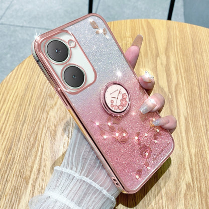 Gradient Glitter Immortal Flower Ring All-inclusive Phone Case, For vivo Y300 Pro, For vivo S19 Pro, For vivo S19, For vivo Y28 4G, For vivo X100 Ultra, For vivo Y03 4G Global, For vivo iQOO Neo9 Pro, For vivo iQOO Neo9