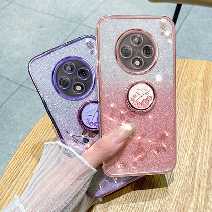 Gradient Glitter Immortal Flower Ring All-inclusive Phone Case, For vivo Y300 Pro, For vivo S19 Pro, For vivo S19, For vivo Y28 4G, For vivo X100 Ultra, For vivo Y03 4G Global, For vivo iQOO Neo9 Pro, For vivo iQOO Neo9