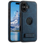 Suteni G2 Magsafe Litchi Texture Leather Back Phone Case with Holder, For iPhone 18, For iPhone 18 Pro, For iPhone 18 Pro Max, For iPhone 17 Pro Max, For iPhone 17 Pro, For iPhone 17, For iPhone Air, For iPhone 16 Pro Max